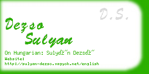 dezso sulyan business card